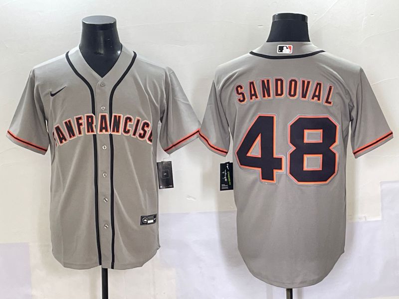 Men 2025 San Francisco Giants 48 Sandoval Grey Game Nike MLB Jersey style 1